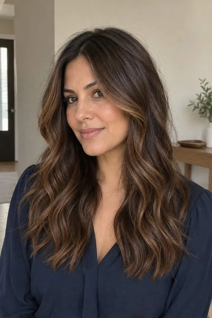 Chestnut Brown Face Framing Highlights