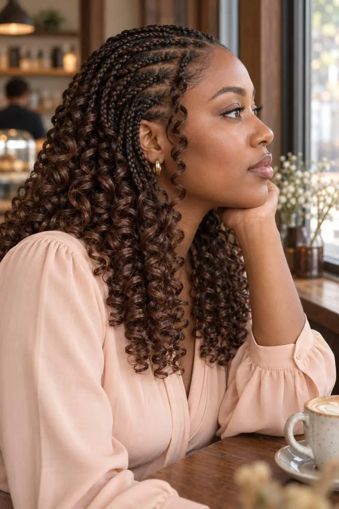 Chocolate Brown Pick And Drop Curls