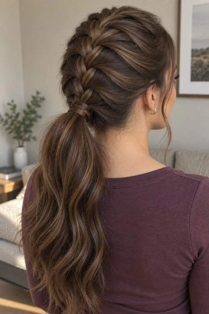 Classic French Braid Ponytail