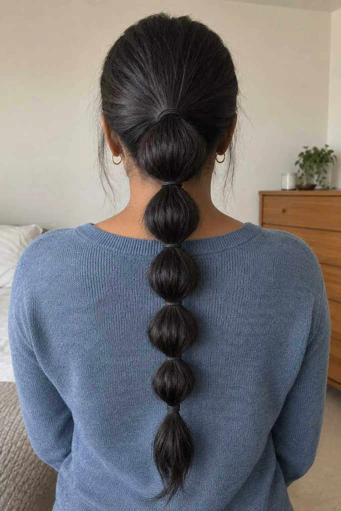 Classic bubble braid ponytail