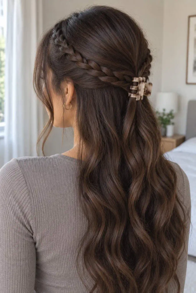 Claw Clip With Two Braids