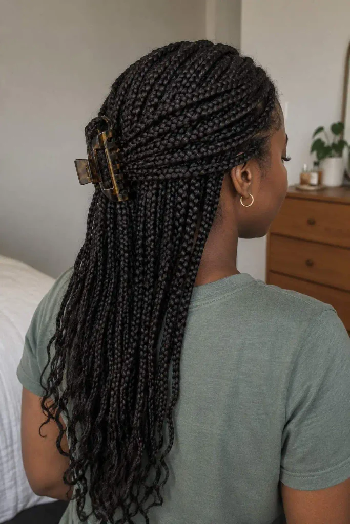 Claw clip box braids