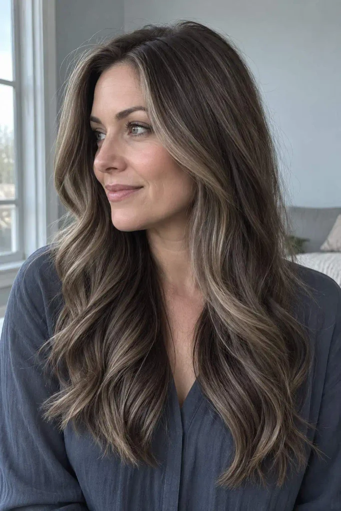 Cool Tone Ash Brunette Highlights