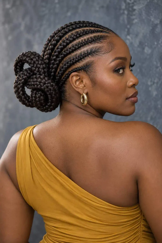 Cornrow Infinity Bun Braided Base
