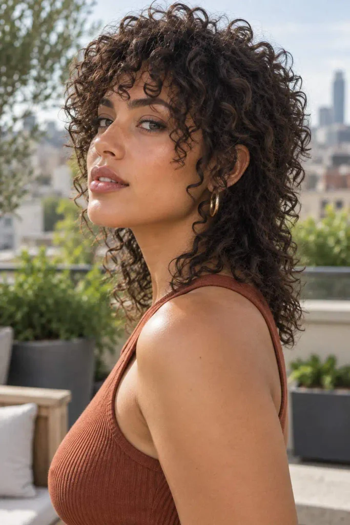 Curly Feminine Mullet Shag Haircut