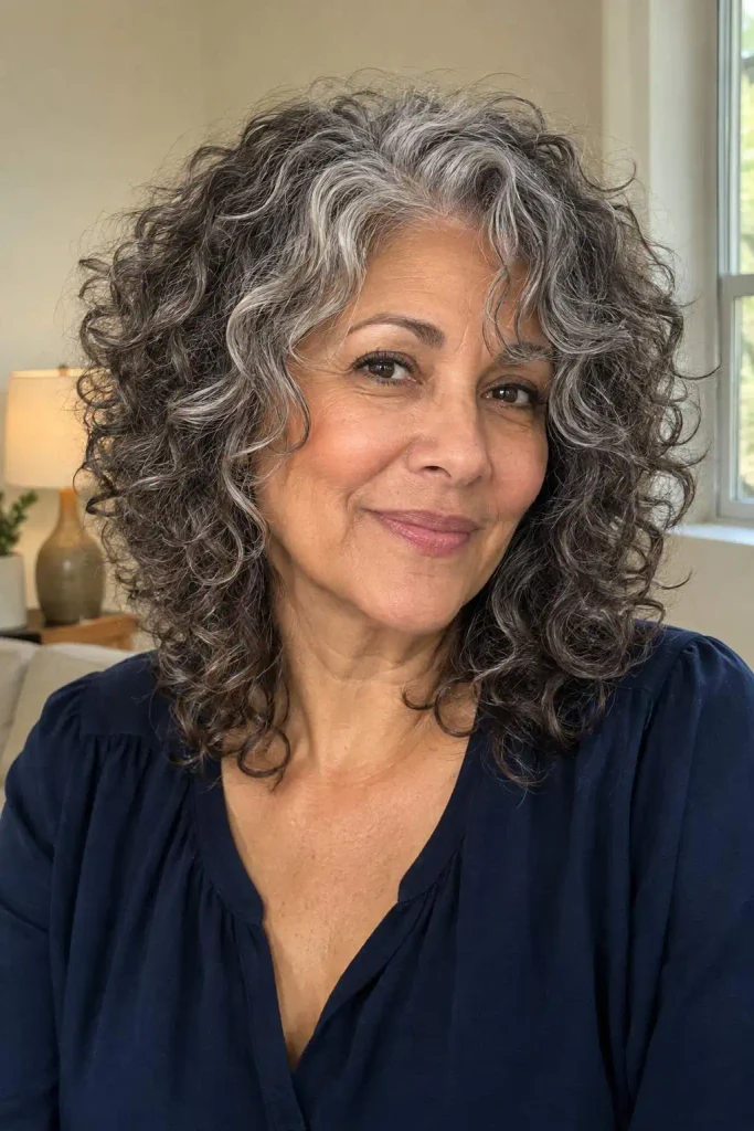 Curly Gray Shag Over 50