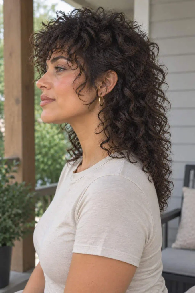 Curly Mullet Shag With Layers