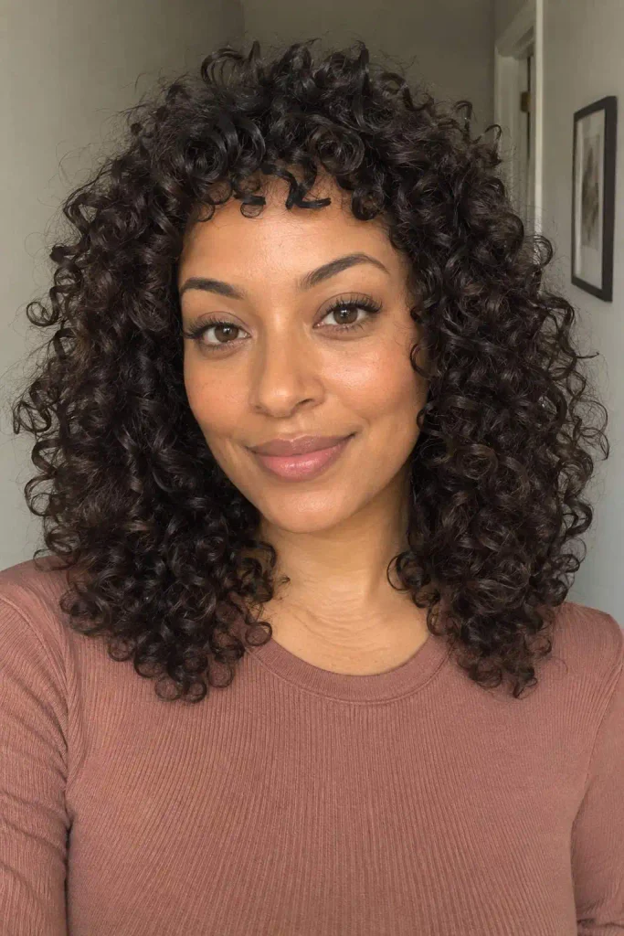 Curly Shag With Micro Bangs