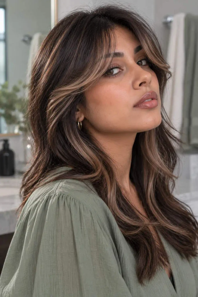 Curtain Bangs Brown Halo