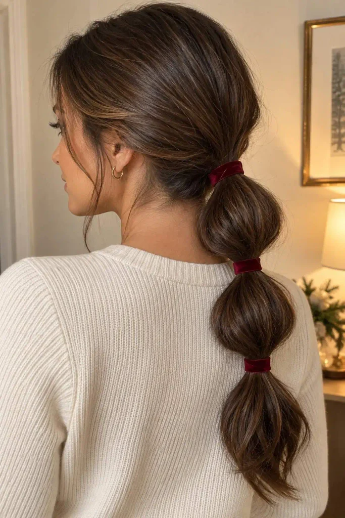Cute ribbon bubble ponytail