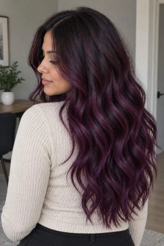 Deep Plum Purple Waves