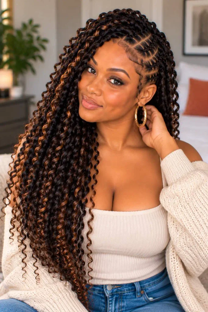 Deep Side Part Passion Twists