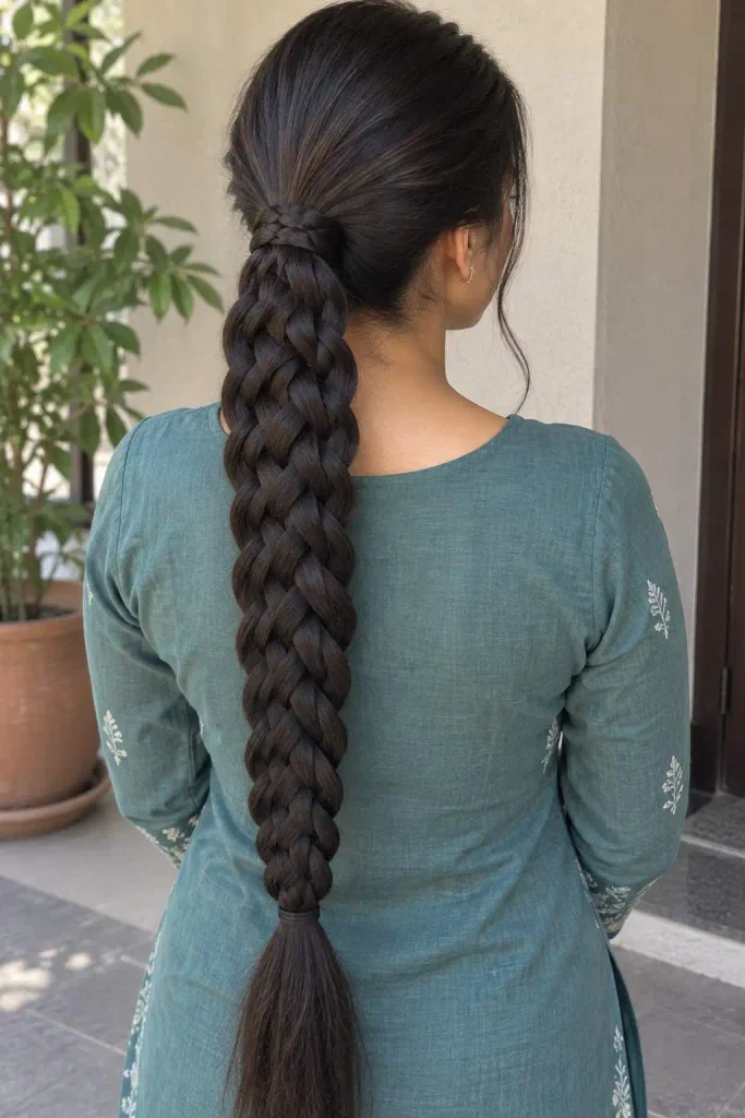 Detailed Five-Strand Braided Ponytail