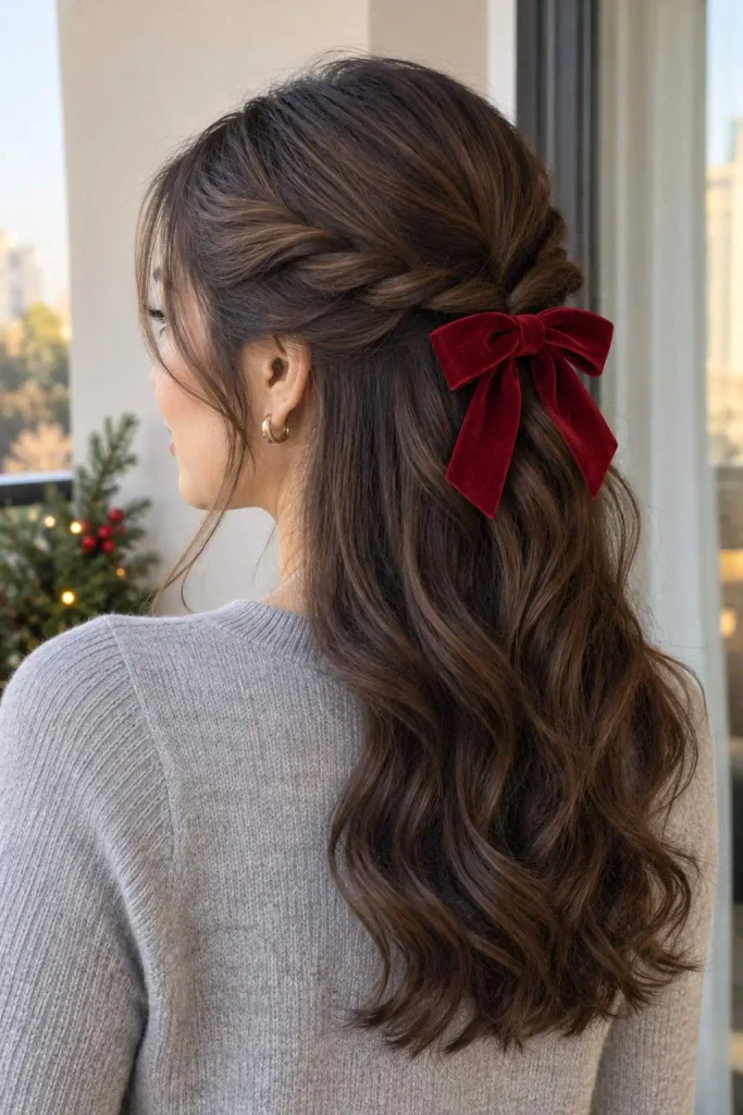 Easy Twisted Half-Up Bow