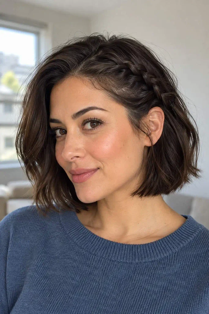 Easy side braid for short hair