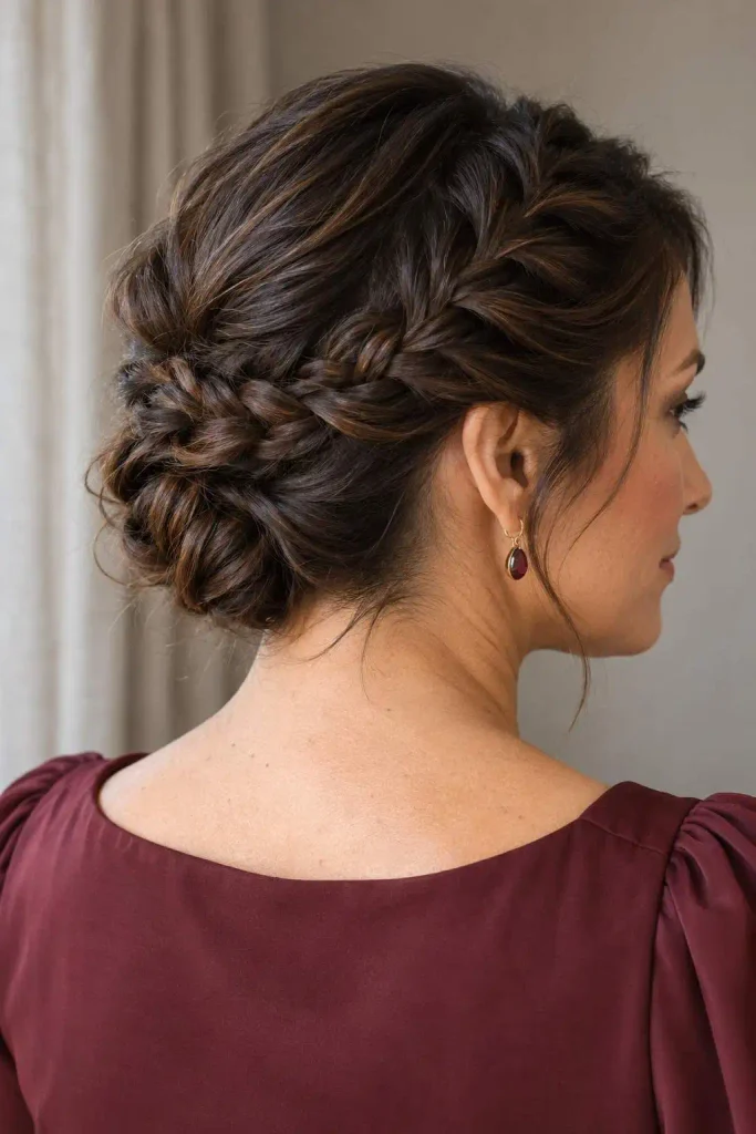 Elegant braided updo for short hair