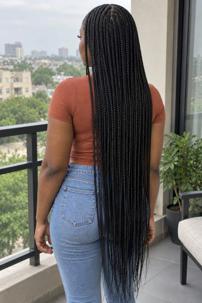 Extra-long small box braids