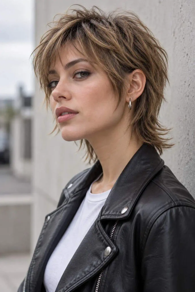 Feminine Pixie Mullet Shag Cut