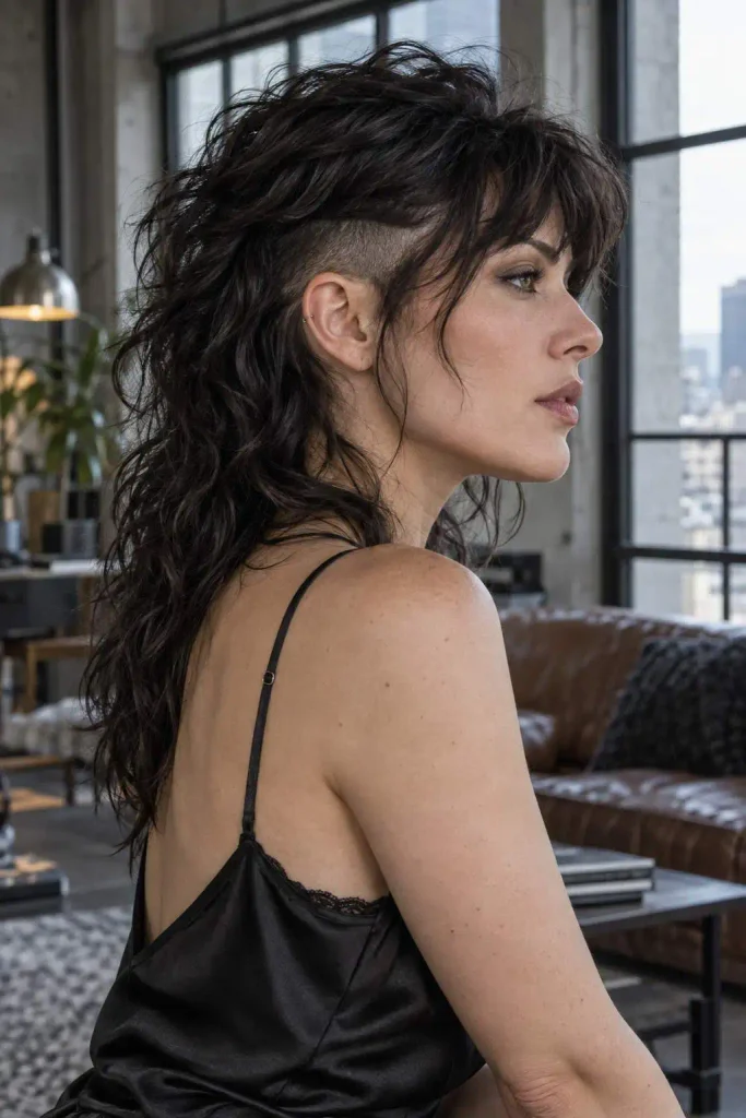 Feminine Shaggy Mullet Undercut Style