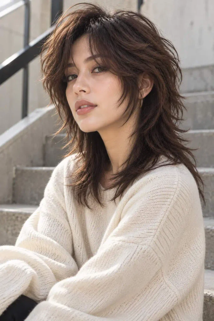 Feminine Wolf Cut Mullet Shag