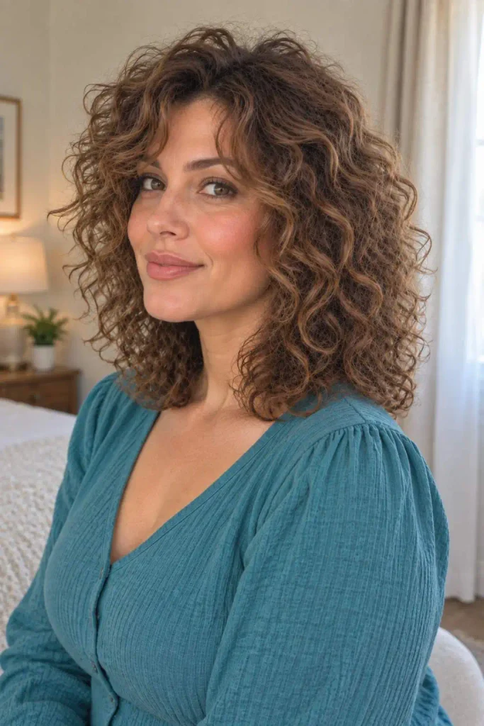 Fine Curly Shag With Volume