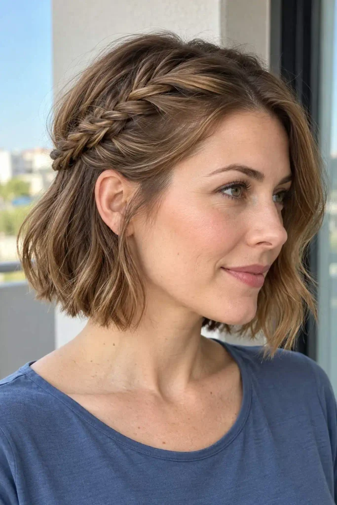 Fishtail braid for short hair