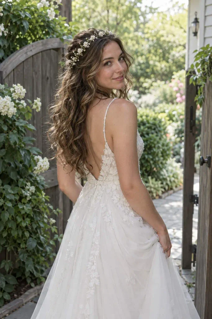 Flower Tiara Loose Bridal Curls