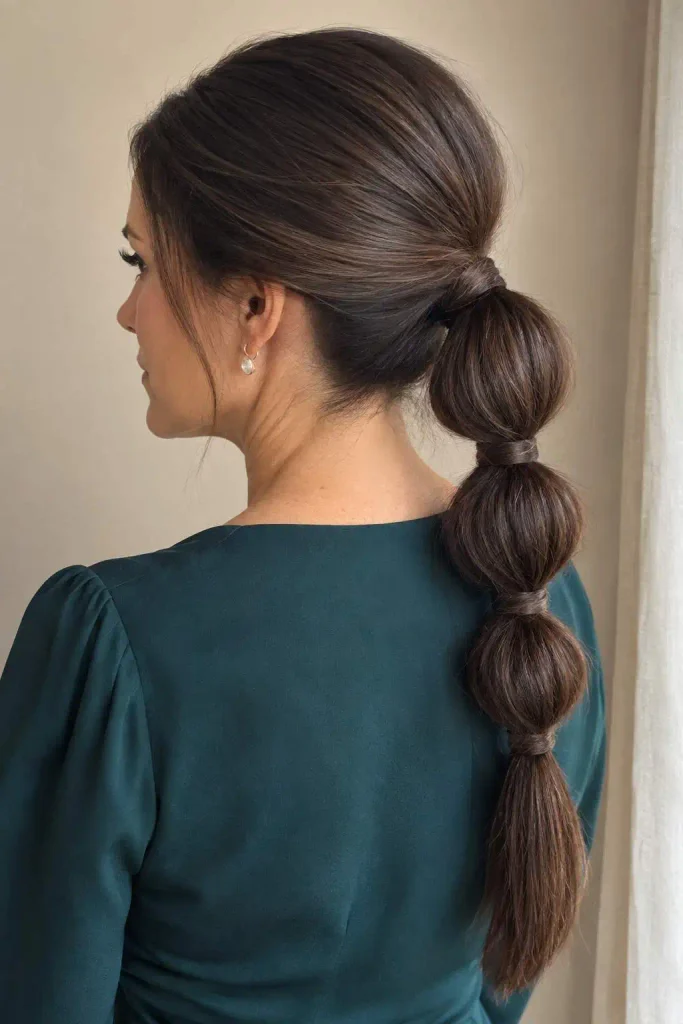 Formal polished bubble ponytail