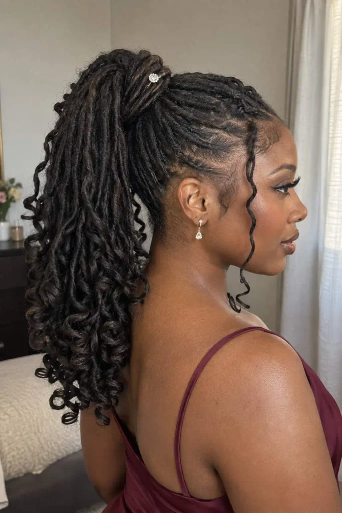 Formal prom loc ponytail