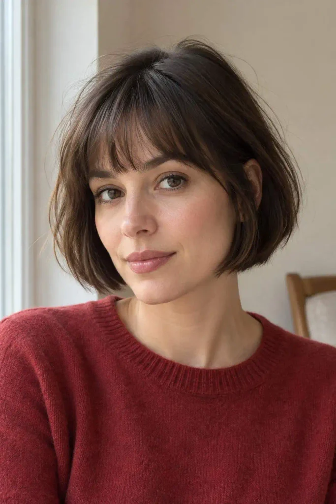 French bob with light fringe