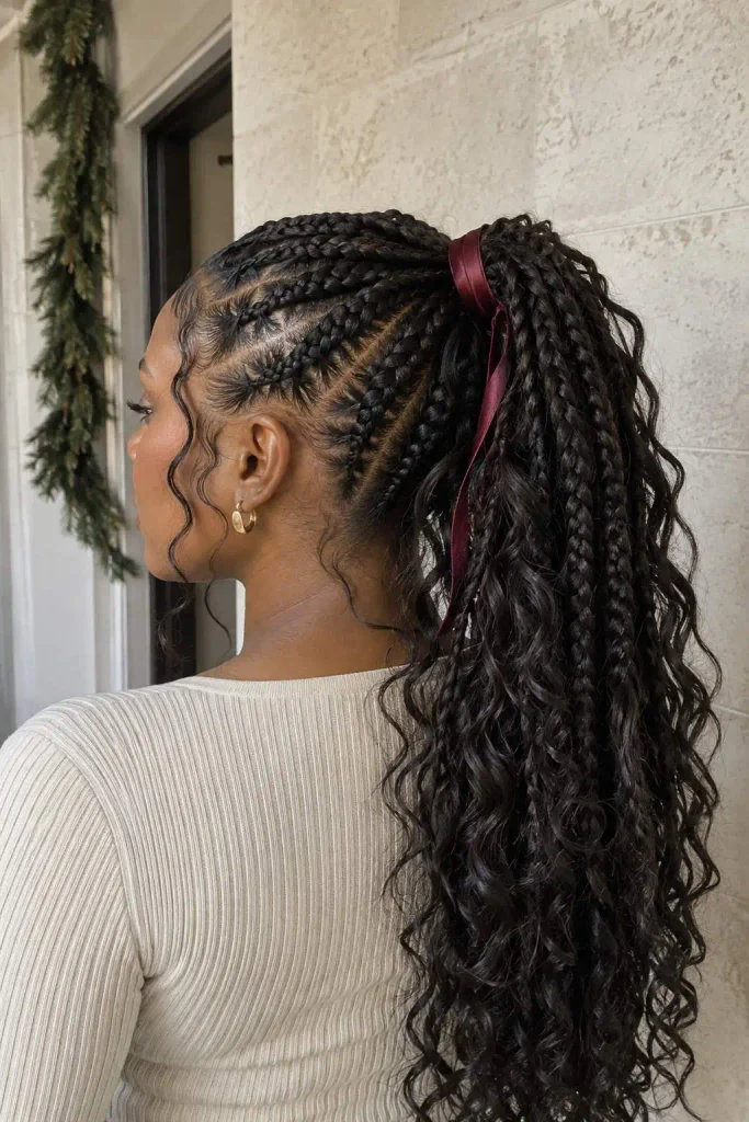 Goddess Braid Holiday Ponytail