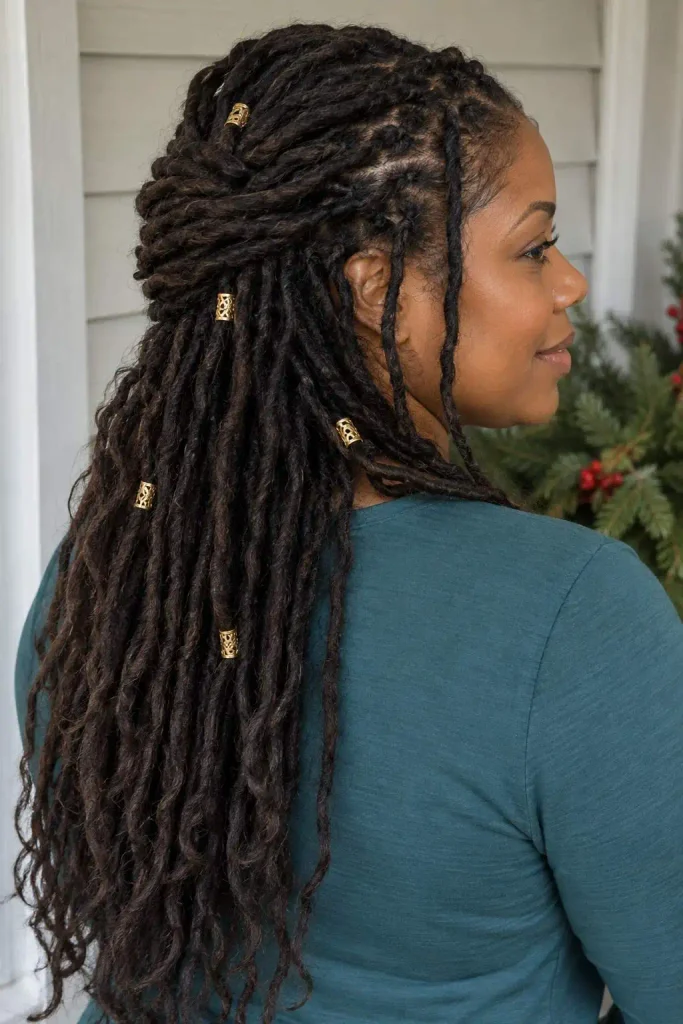 Gold Cuff Christmas Locs