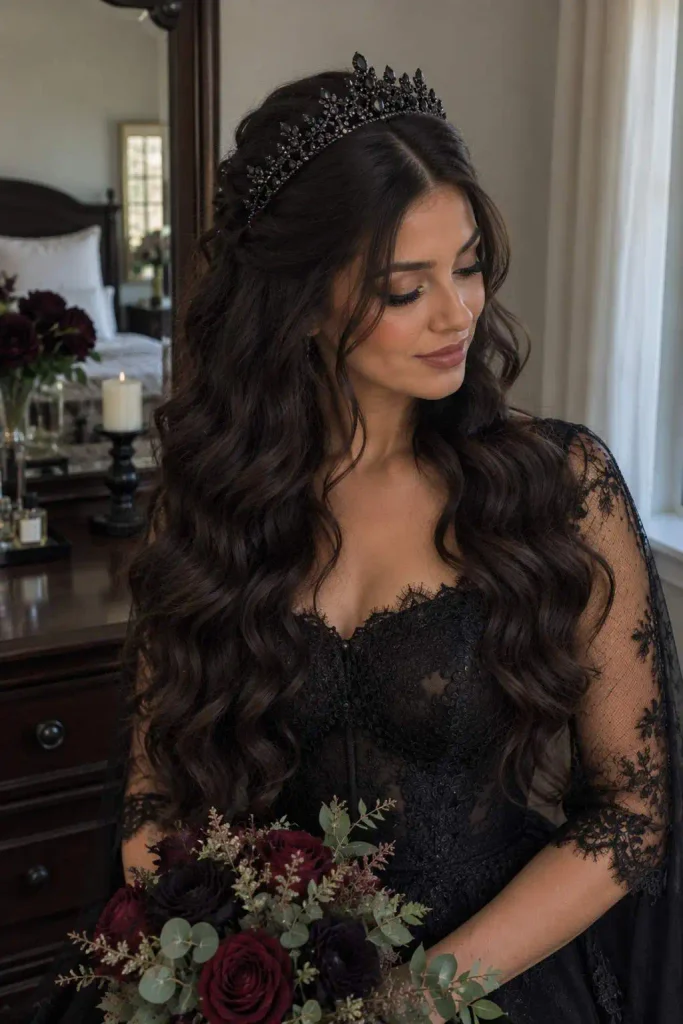 Gothic Waves With Black Tiara