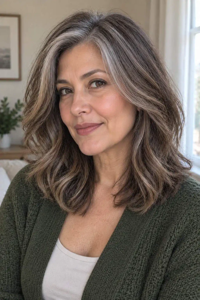 Gray Blended Brunette Layers