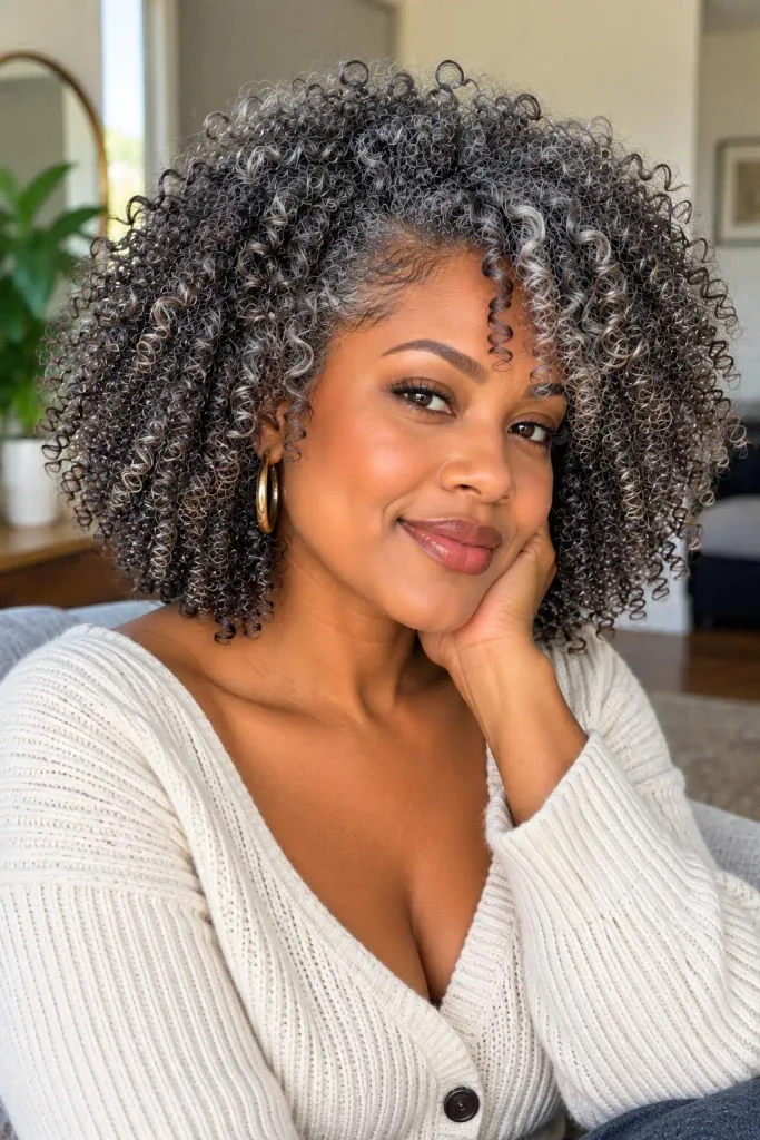 Gray Wash-and-Go Natural Curls