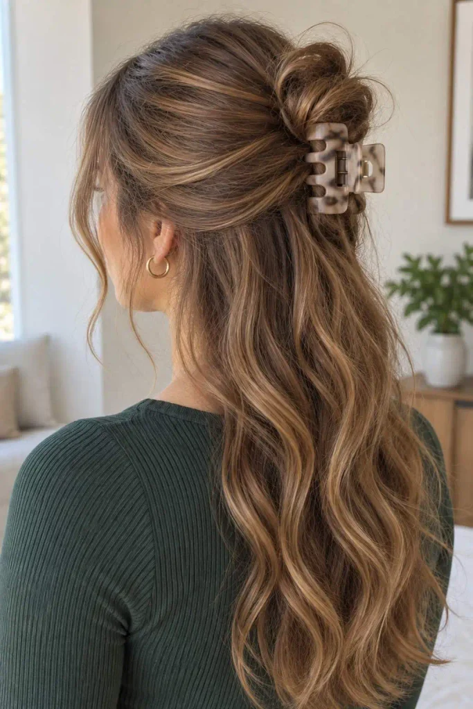 Half-Up Claw Clip Bun