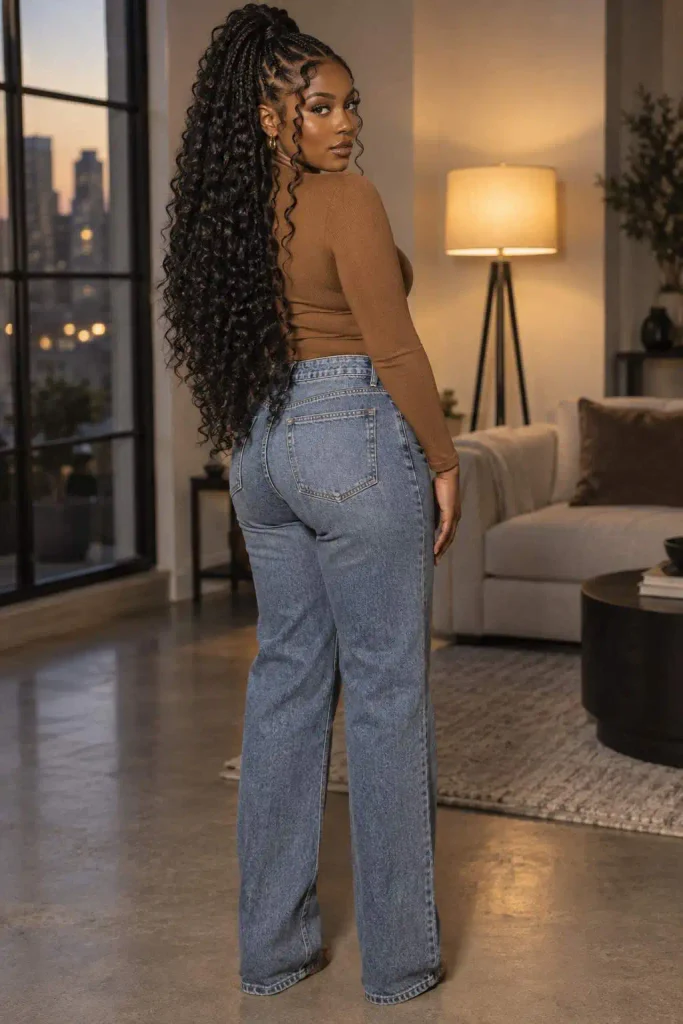 Half Up Pick And Drop Curls