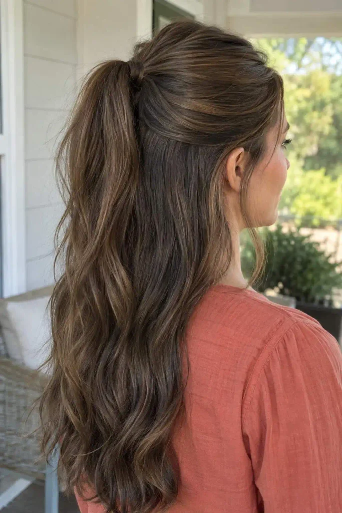 Half-Up Sleek Ponytail Style