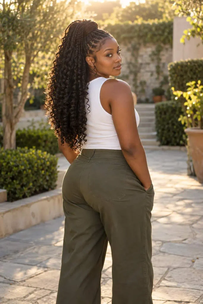 High Ponytail Pick And Drop Curls