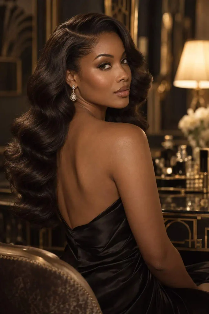 Hollywood Side Part Glam Waves