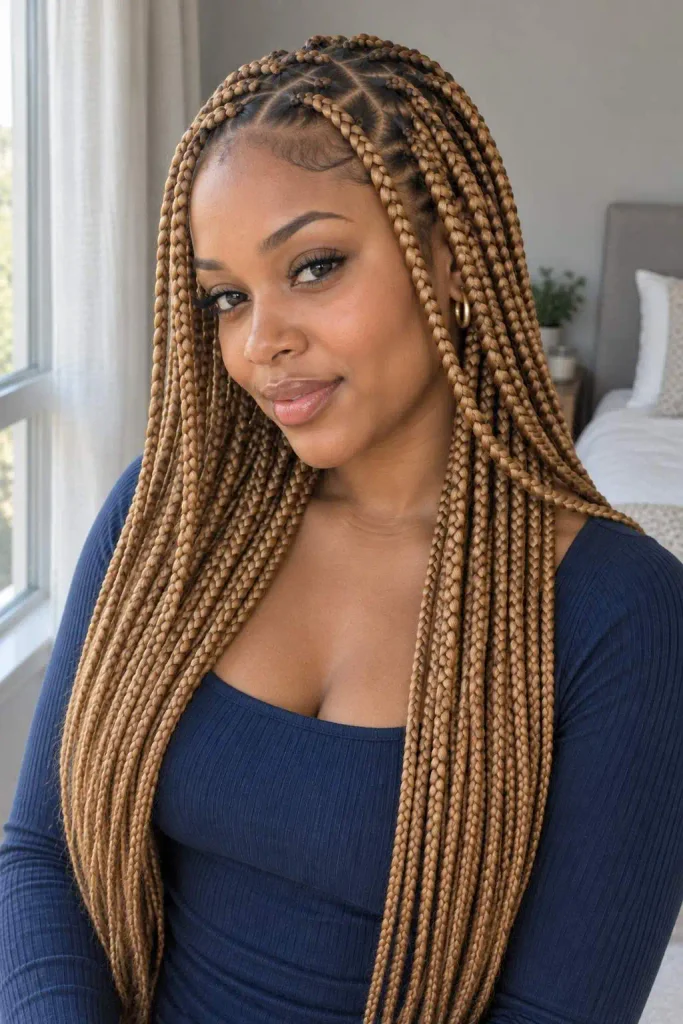 Honey blonde box braids