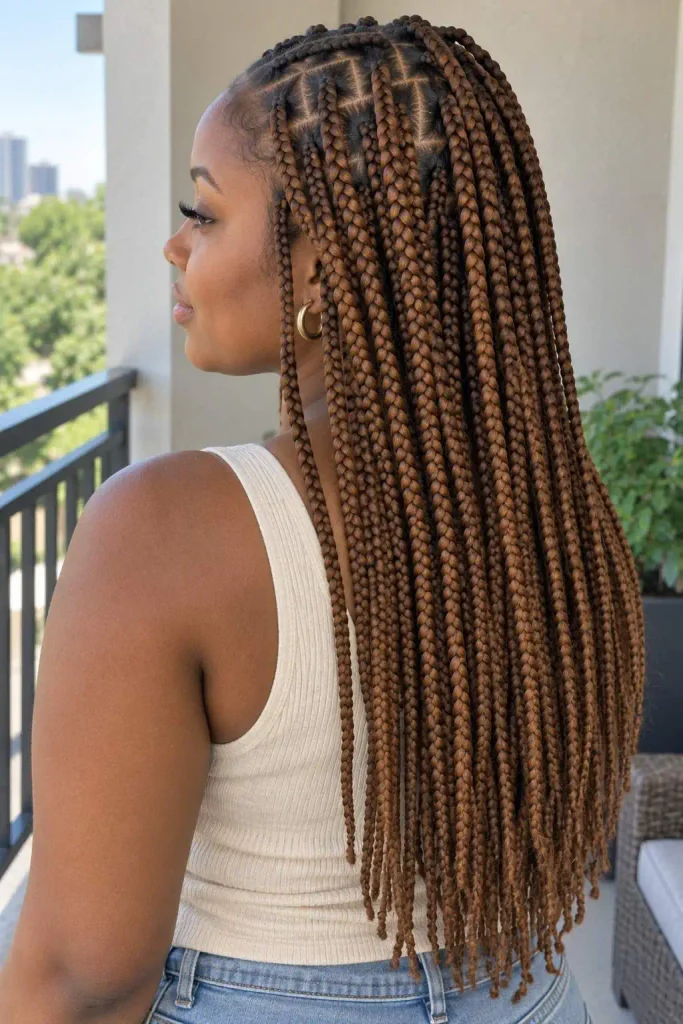 Honey brown box braids