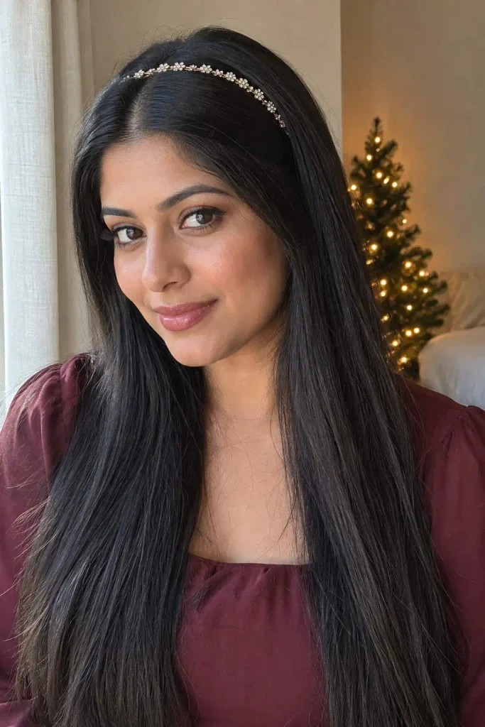 Jeweled Headband Straight Hair