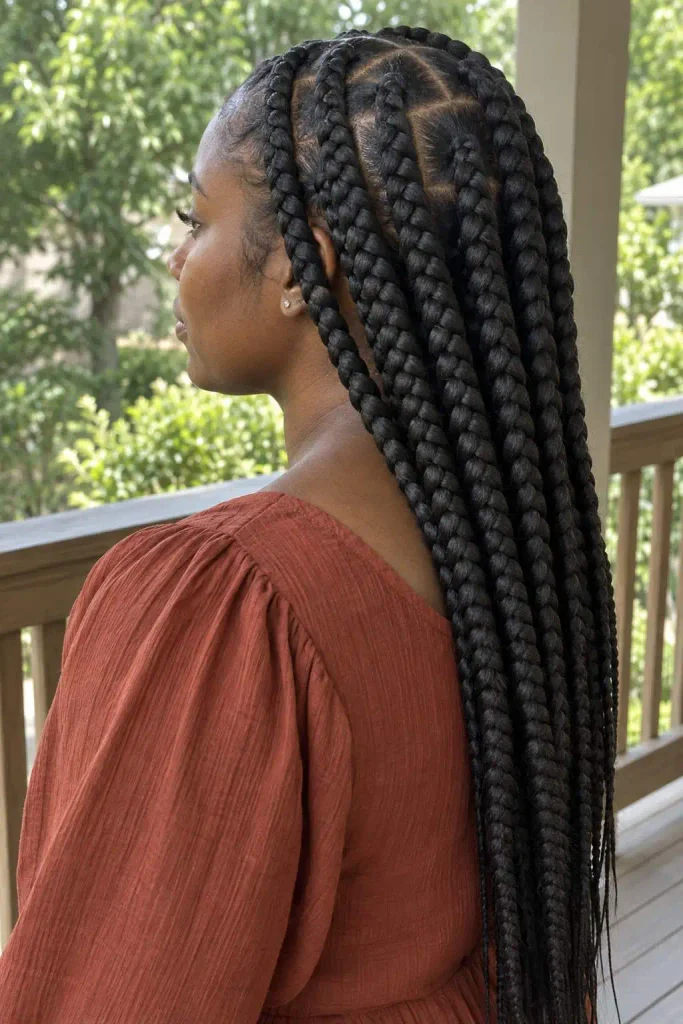 Large knotless box braids