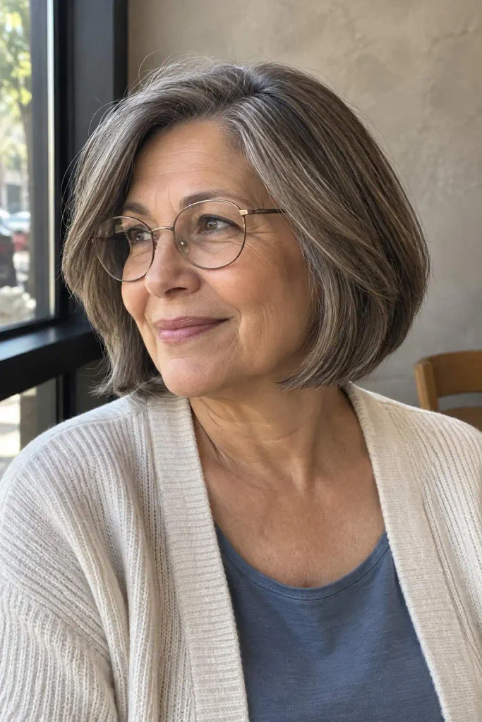Layered Bob With Glasses