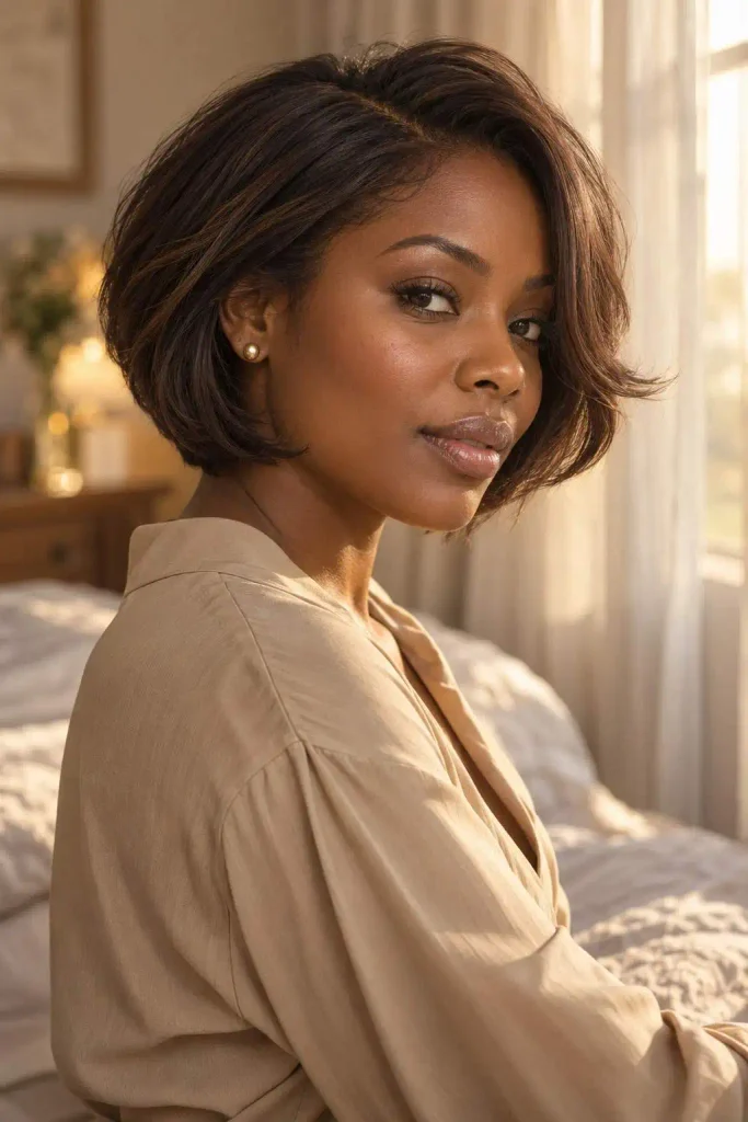 Layered Soft Side Part Bob
