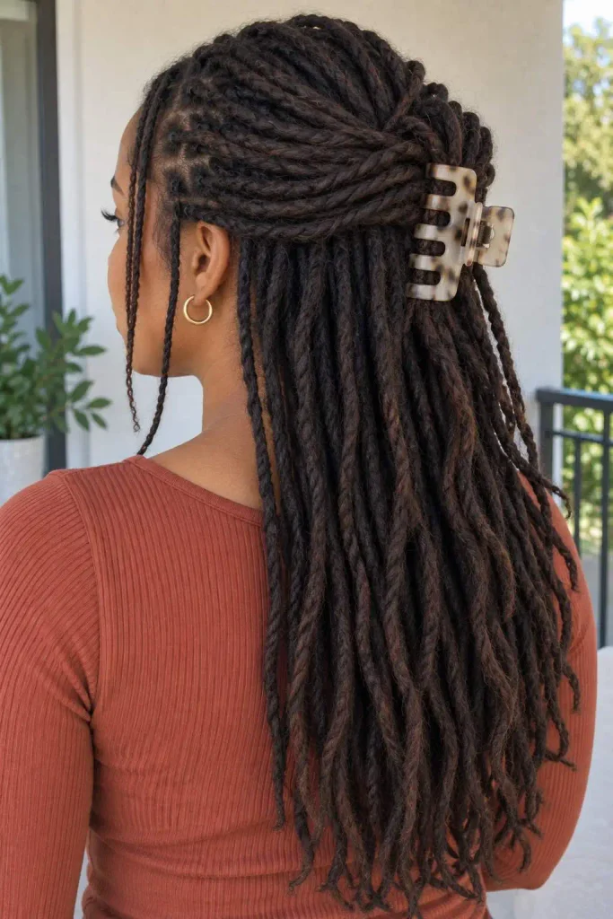 Locs Half-Up Claw Clip
