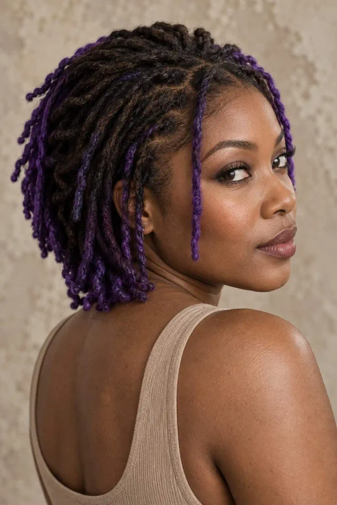 Locs With Purple Halo