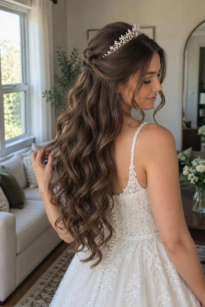 Long Hair Half Up Tiara
