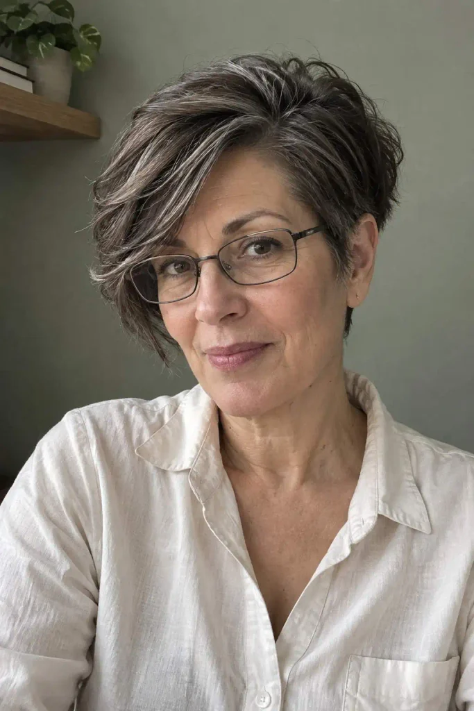 Long Side-Swept Pixie Cut